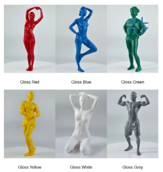 Gloss finish options - Red, Blue, Green, Yellow, White, Grey